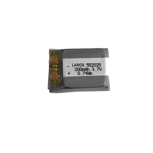 Batería de polímero de litio de 3.7V 200mAh 552025 para comunicaciones y productos de seguridad